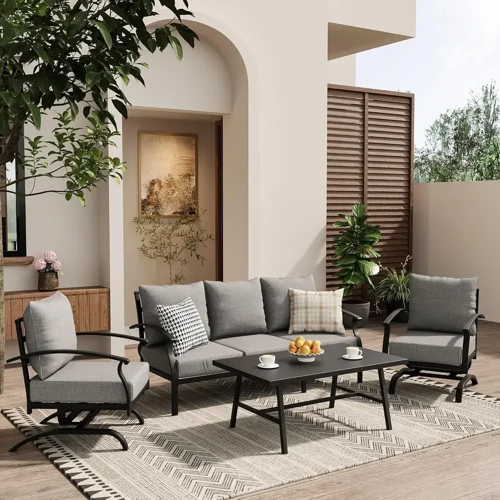 Grey Outdoor Metal Patio Furni - Outdoor Furniture Metal Chairs recension och pris