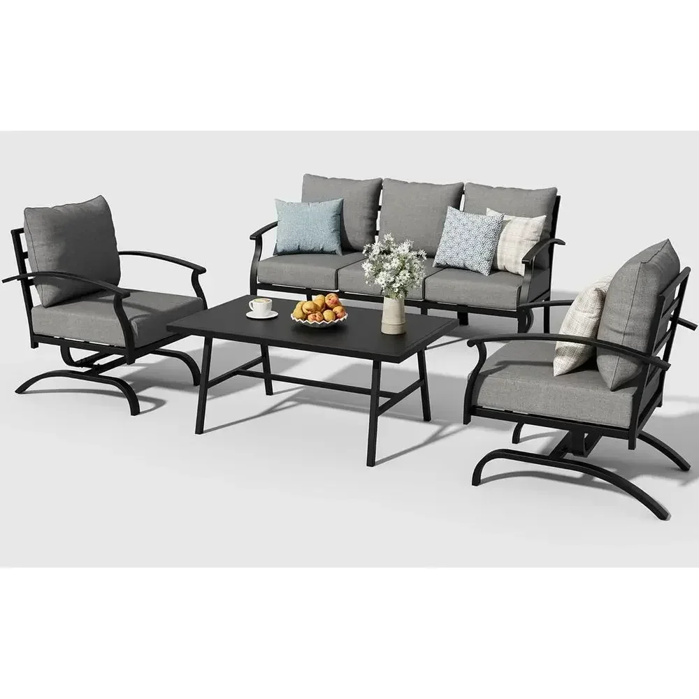 Grey Outdoor Metal Patio Furni - Outdoor Furniture Metal Chairs recension och pris