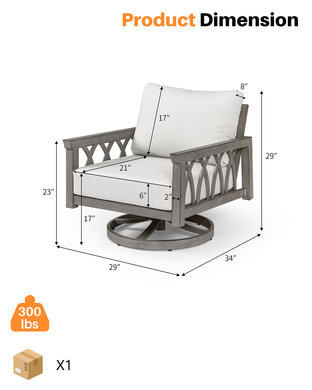 SeeHill Swivel Aluminum Armcha - Outdoor Furniture Metal Chairs recension och pris