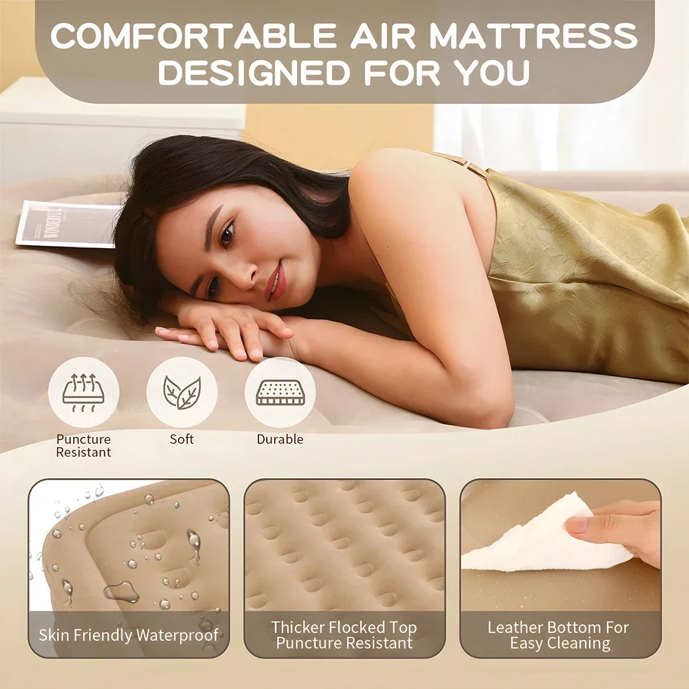 Queen Air Mattress with Built  - Outdoor Furniture Luxury recension och pris