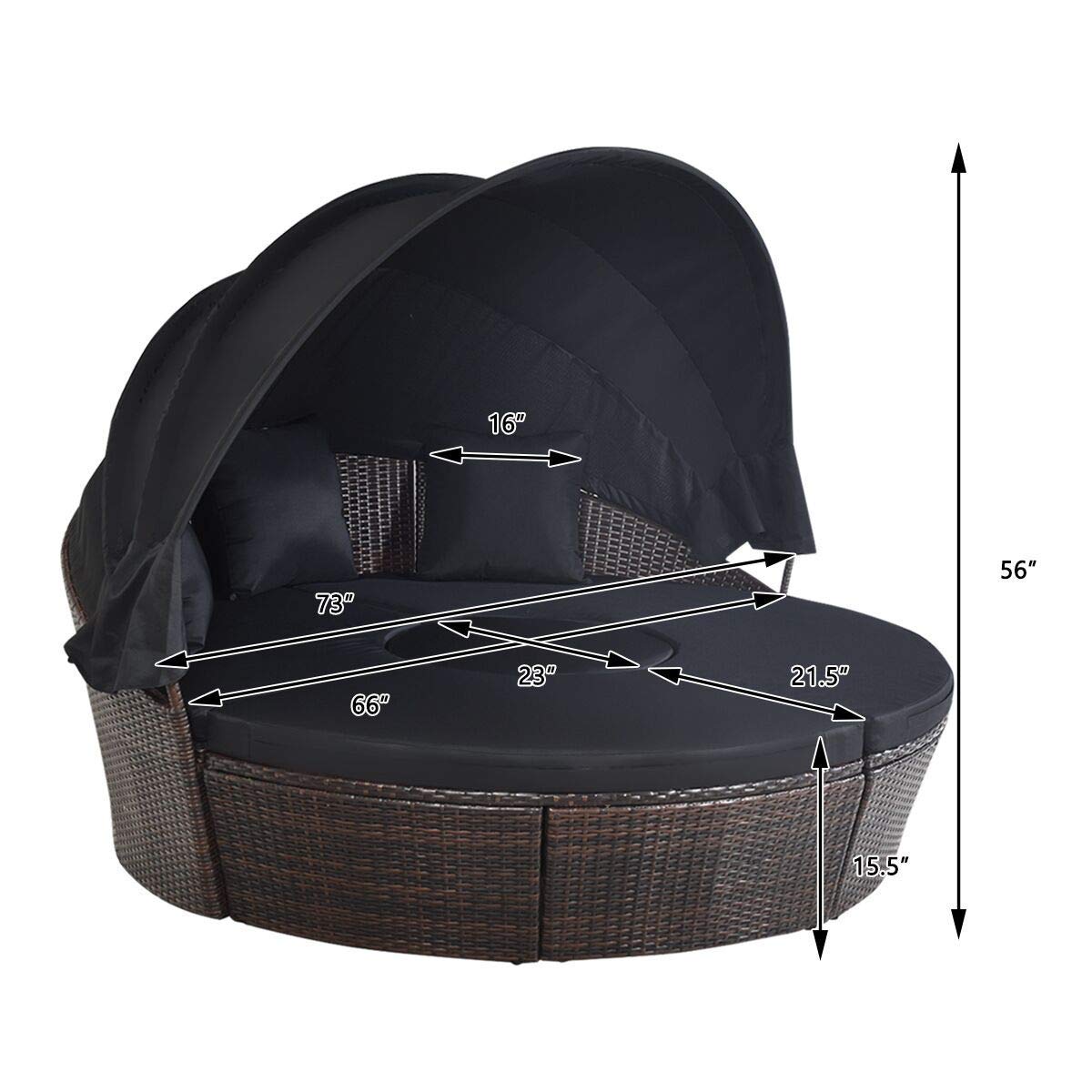 Outdoor Daybed with Canopy, Wi - Outdoor Daybed Furniture recension och pris