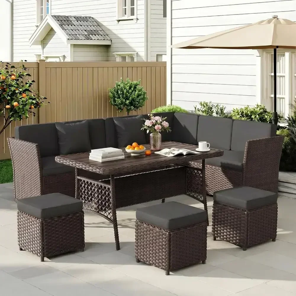 7-Piece Outdoor Wicker Patio F - Outdoor Furniture Metal Chairs recension och pris
